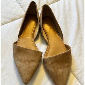 J. Crew Tan Flats, Zoe d’Orsay, size 8.5, suede